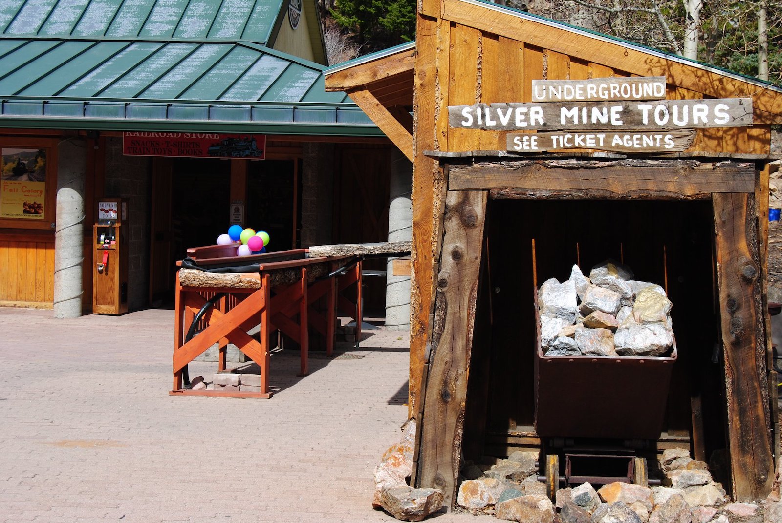 Image of the ticket area for the underground silver mine tours at the Georgetown Loop Railroad in Colorado