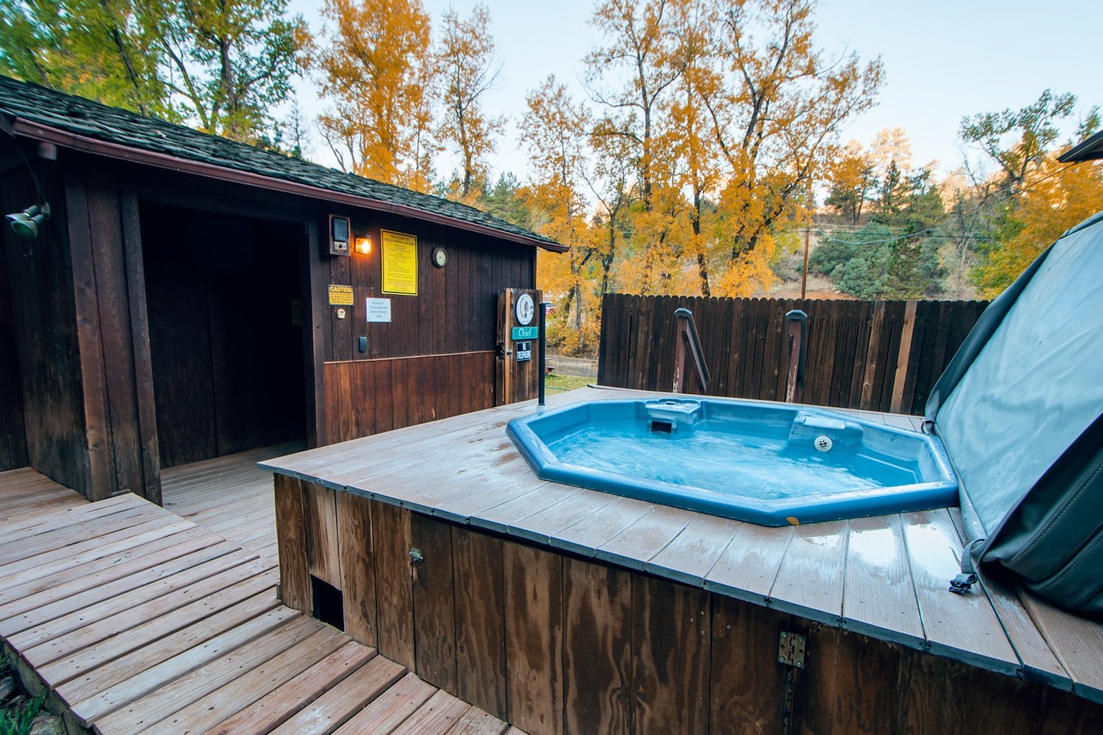 Image of a outdoor hot tub at the Indian Hot Springs in Idaho Springs, Colorado