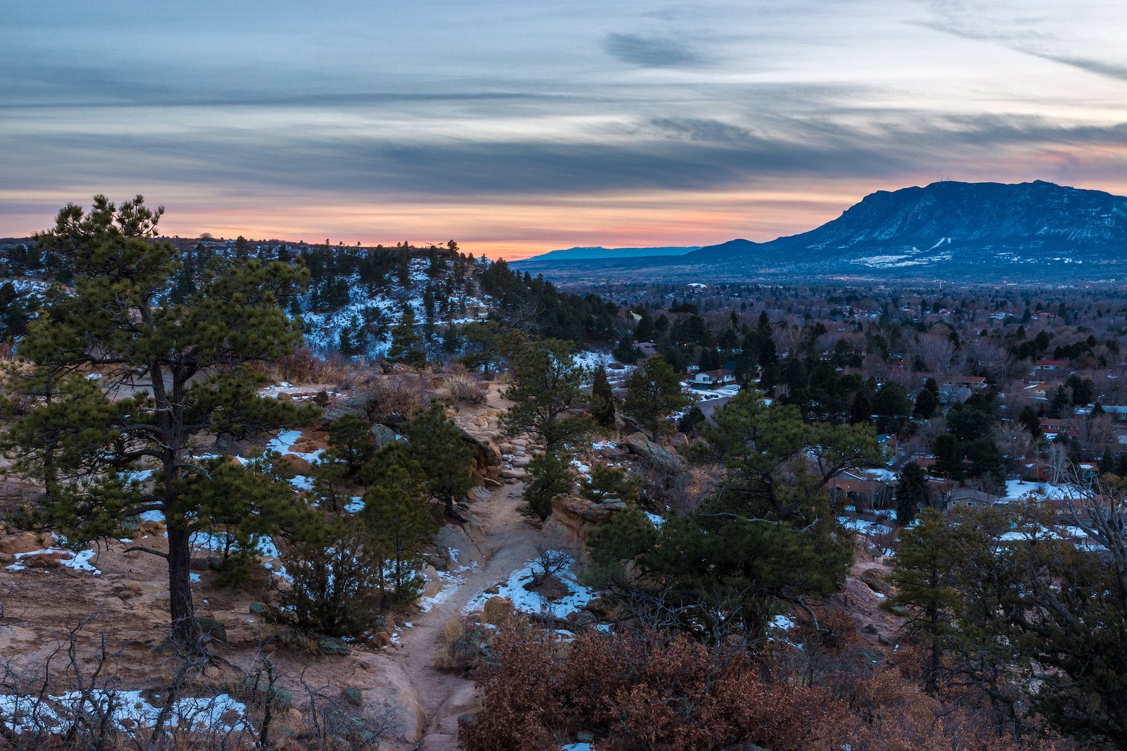 Image of Palmer Park in Colorado Springs at sunset