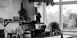 Image of the coffee bar at Queen City Collective Coffee in Denver, Colorado