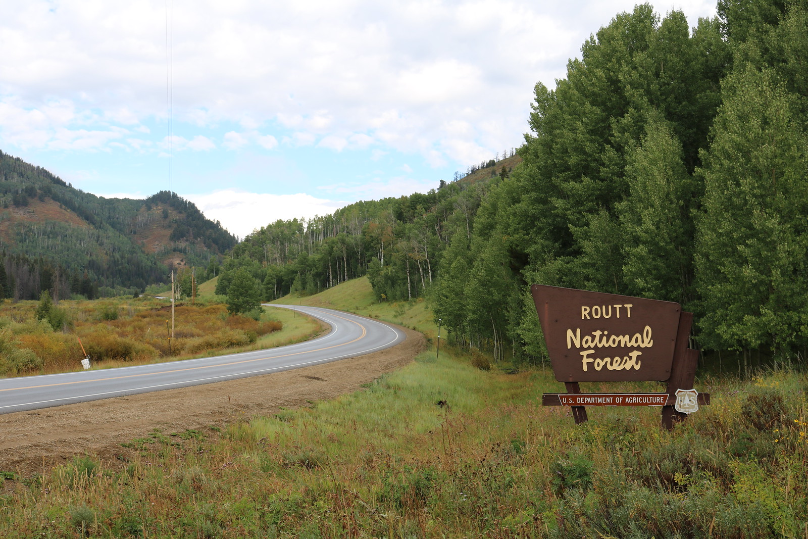 Routt National Forest sign