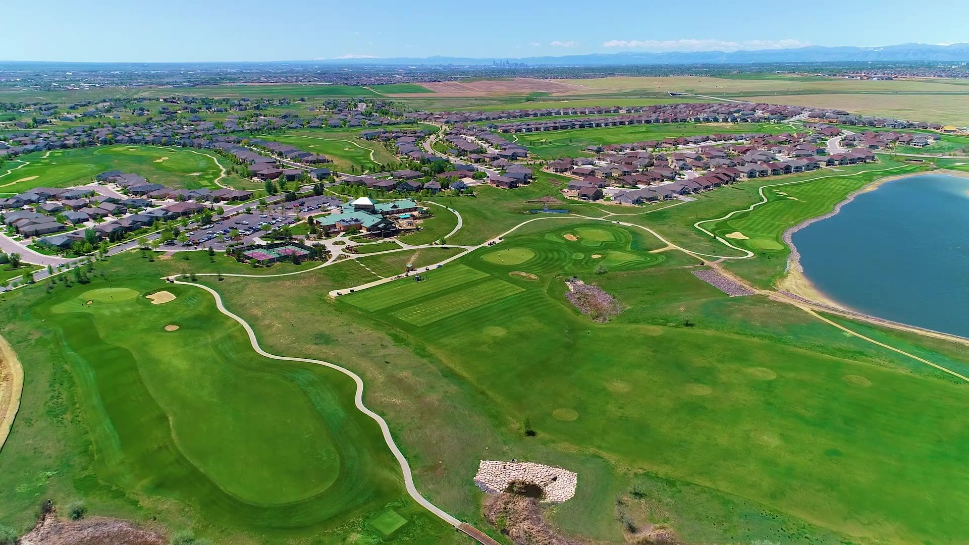 Aerial view of golf course