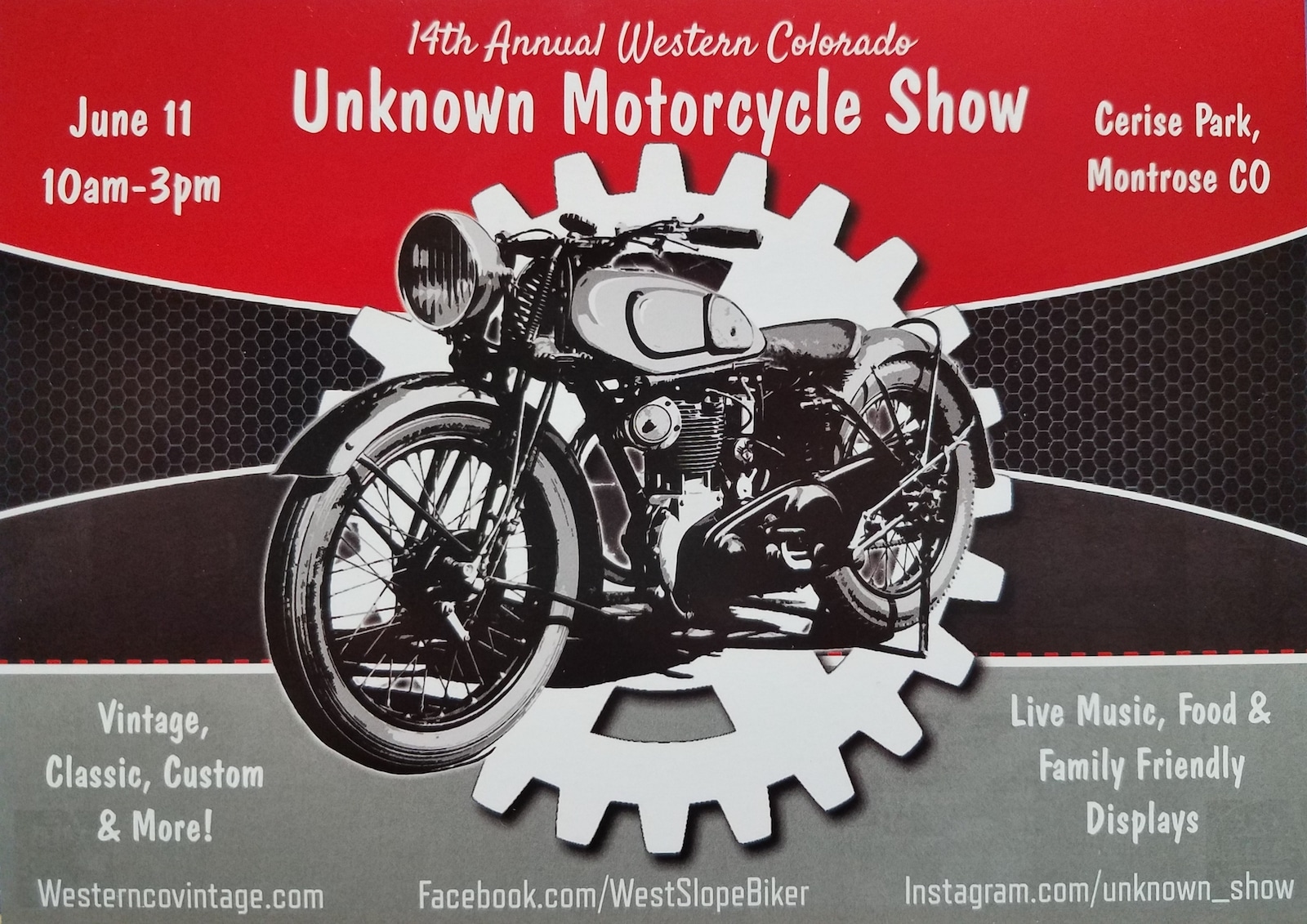 Unknown Motorcycle Show Montrose CO 2022 Flyer