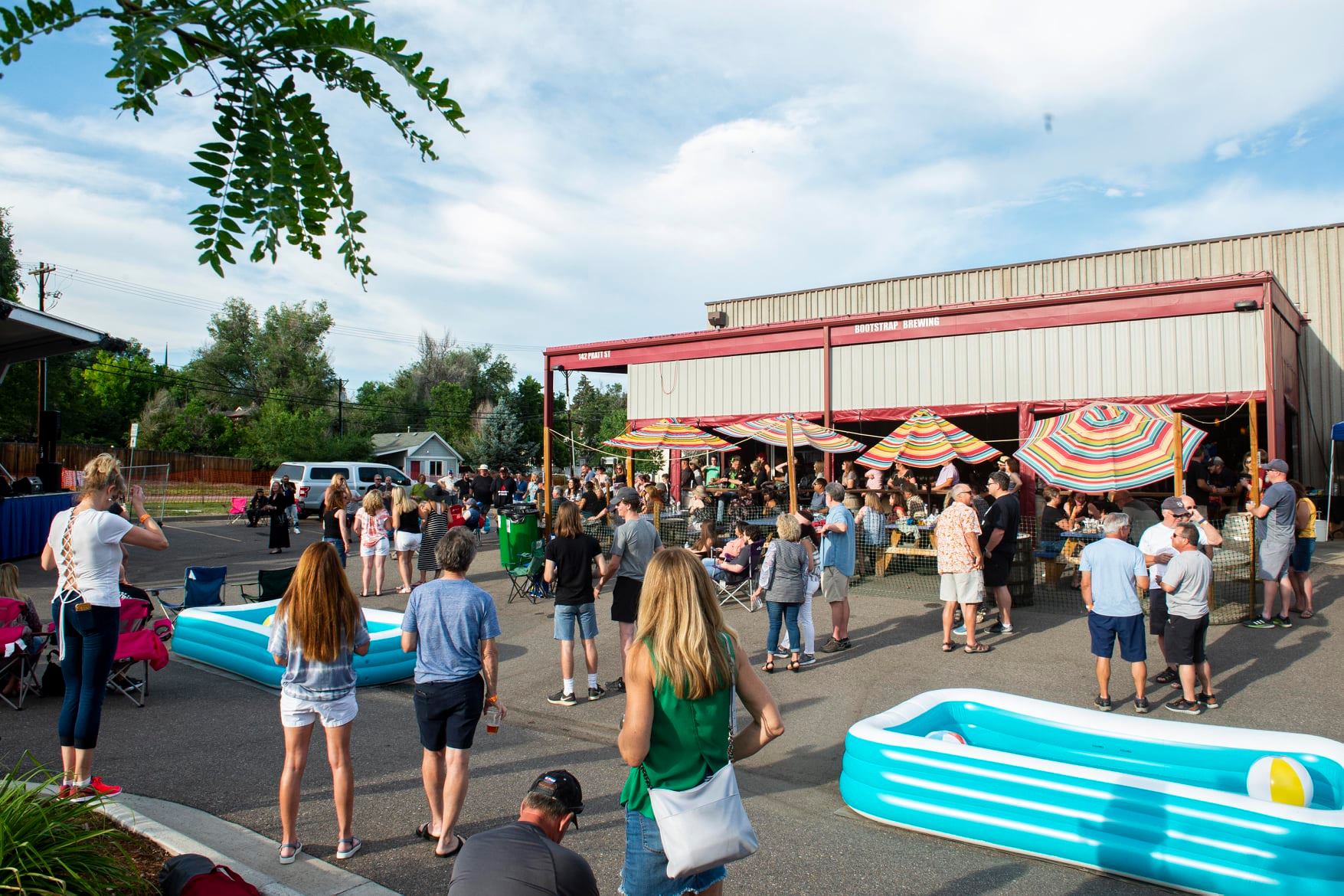 Outdoor party at a brewery