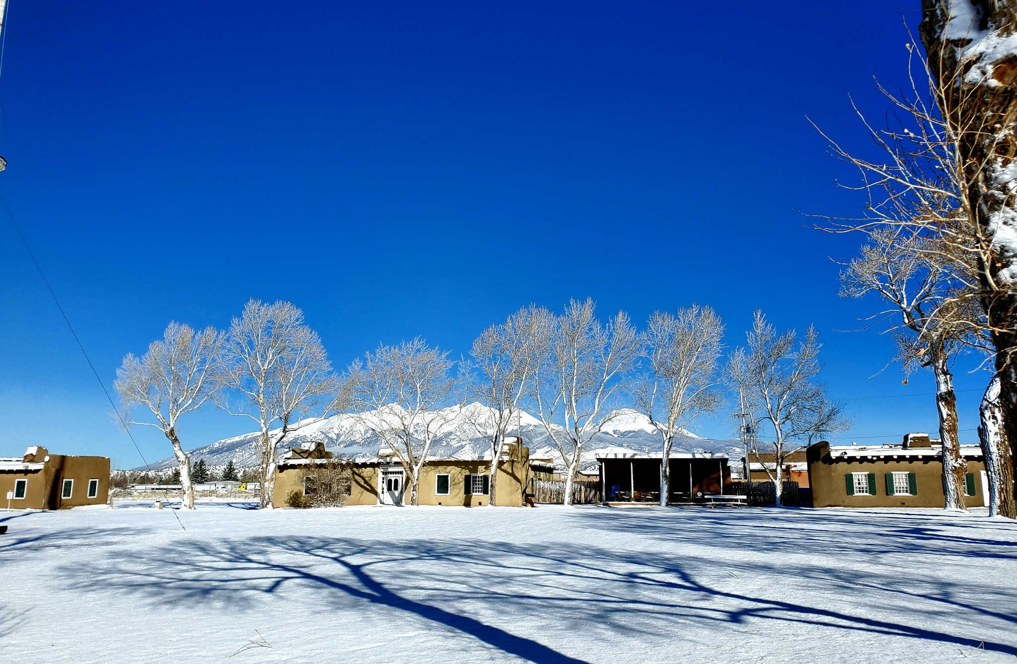 Snow-covered museum