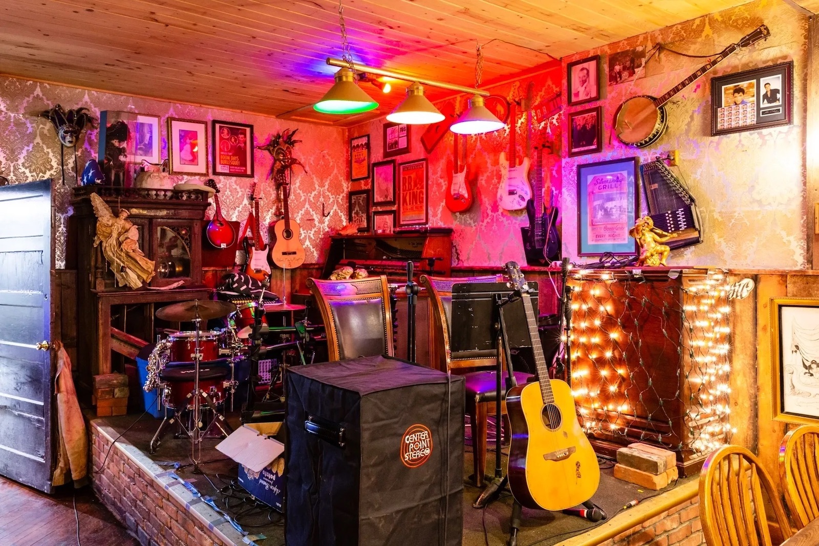 Image of the stage at the The Legendary Silver Dollar Saloon in Leadville, Colorado