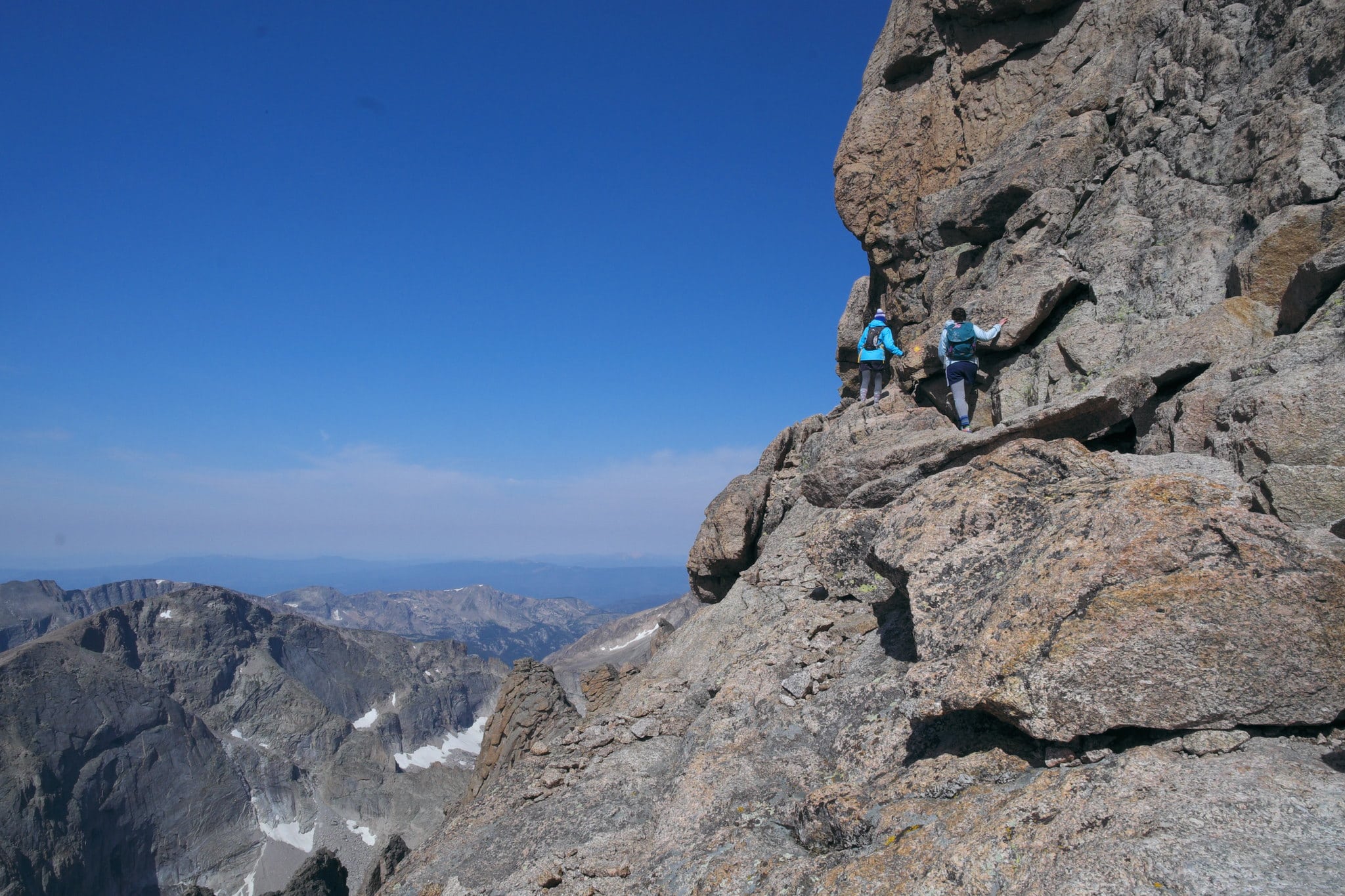 Hikers on a rocky trail