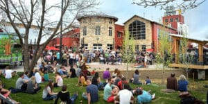 Image of the lawn and patio Odell Brewing Co in Fort Collins, Colorado