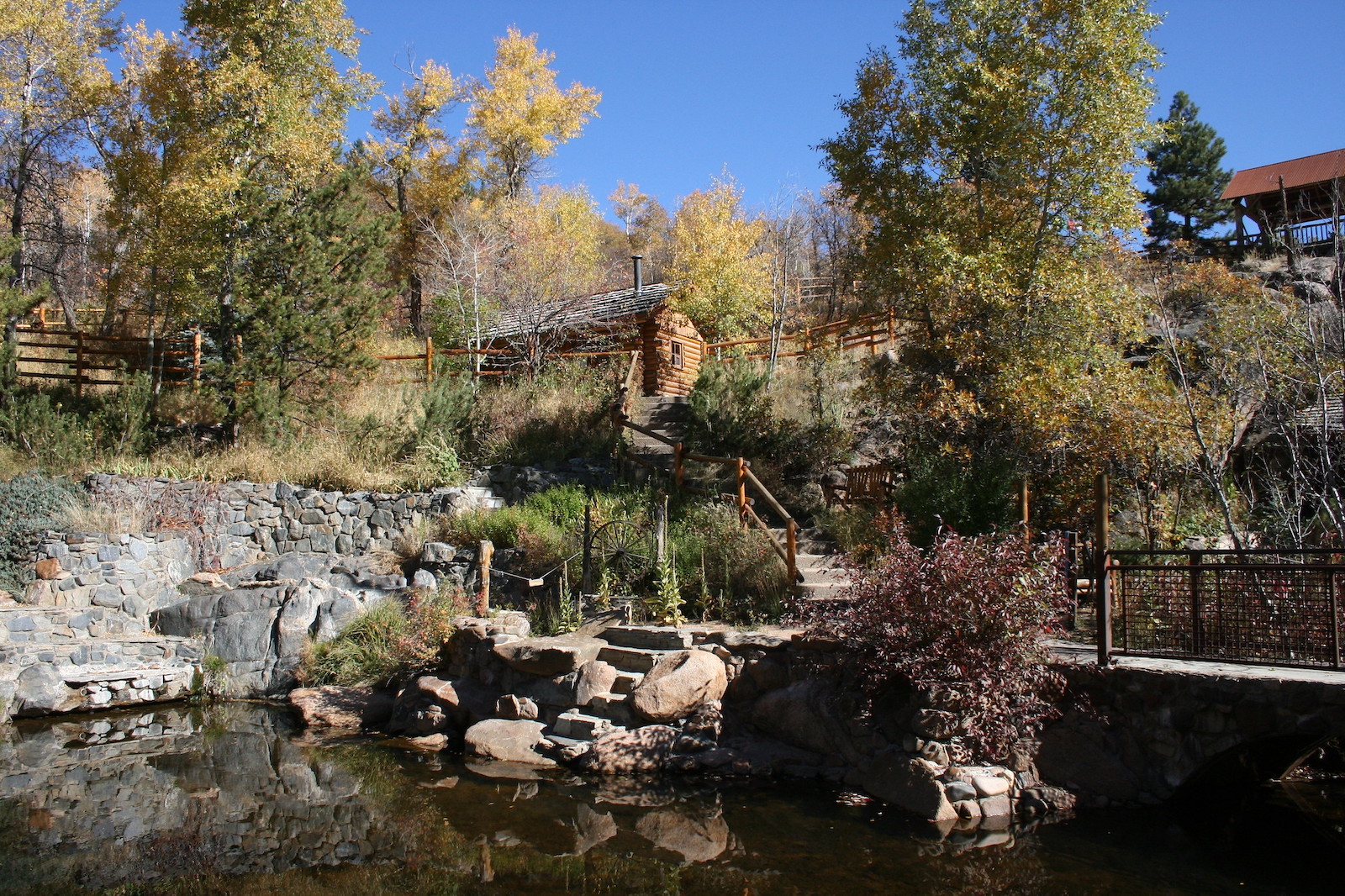 Image of a hot spring pool at Strawberry Park Hot Springs in Steamboat Springs, Colorado