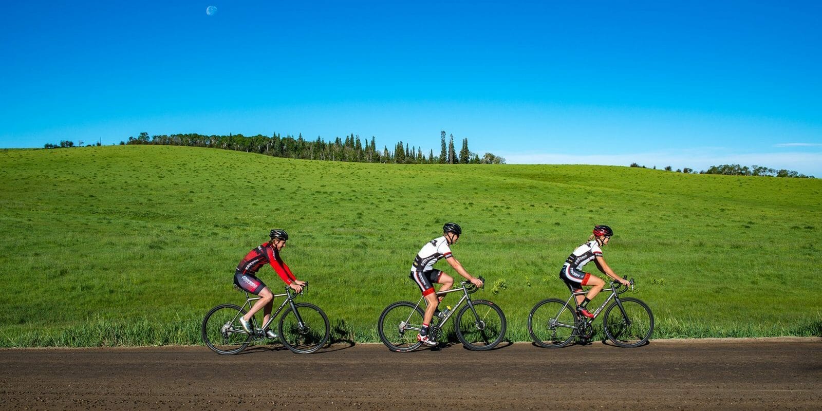 Image of people biking in the Tour De Steamboat non-competitive race in Steamboat Springs, Colorado