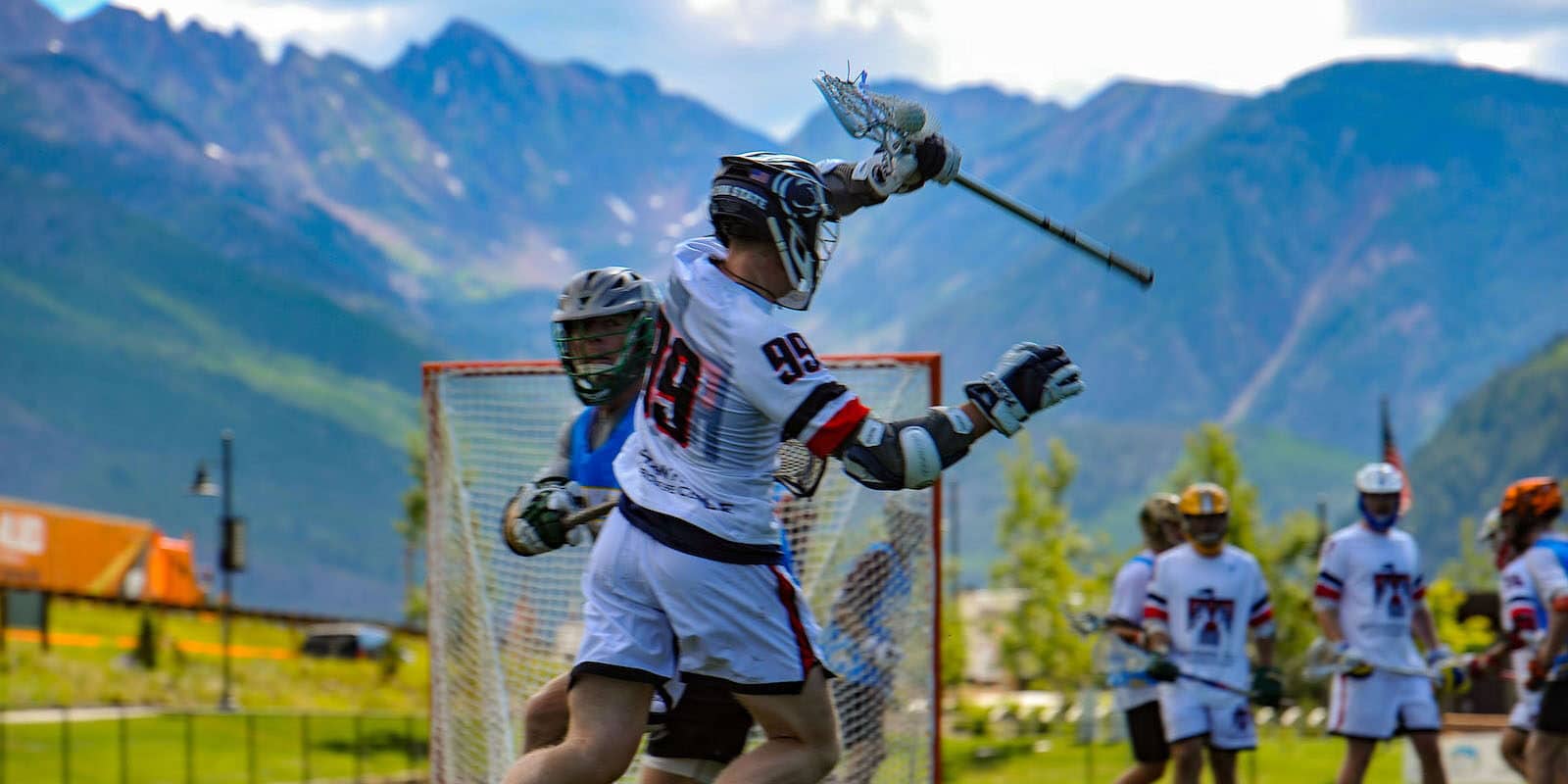 Image of men playing lacrosse at the Vail Lacrosse Shootout in Colorado