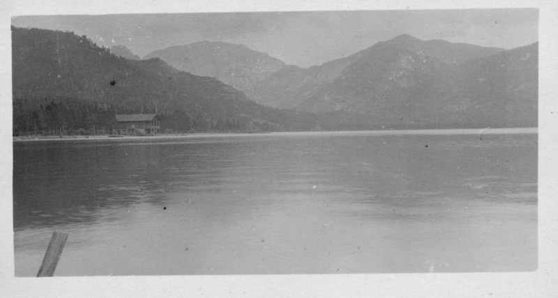 Black and white picture of grand lake