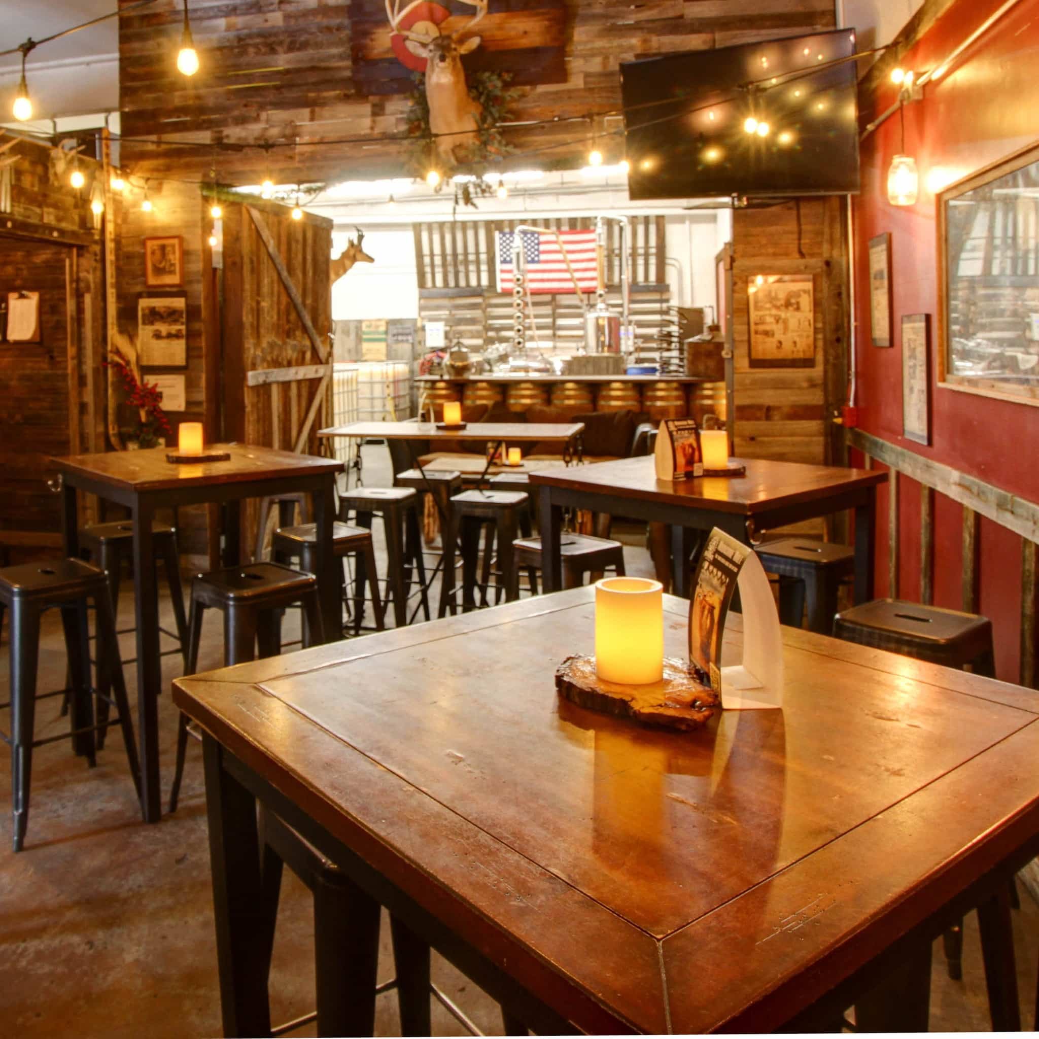 Seating area at distillery