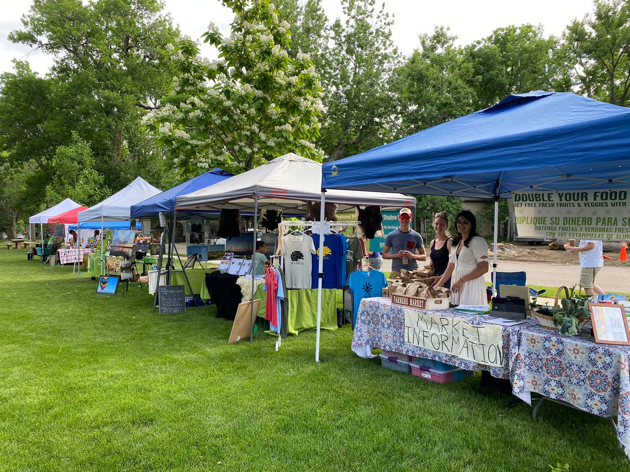 Vendors at a local farmer's market