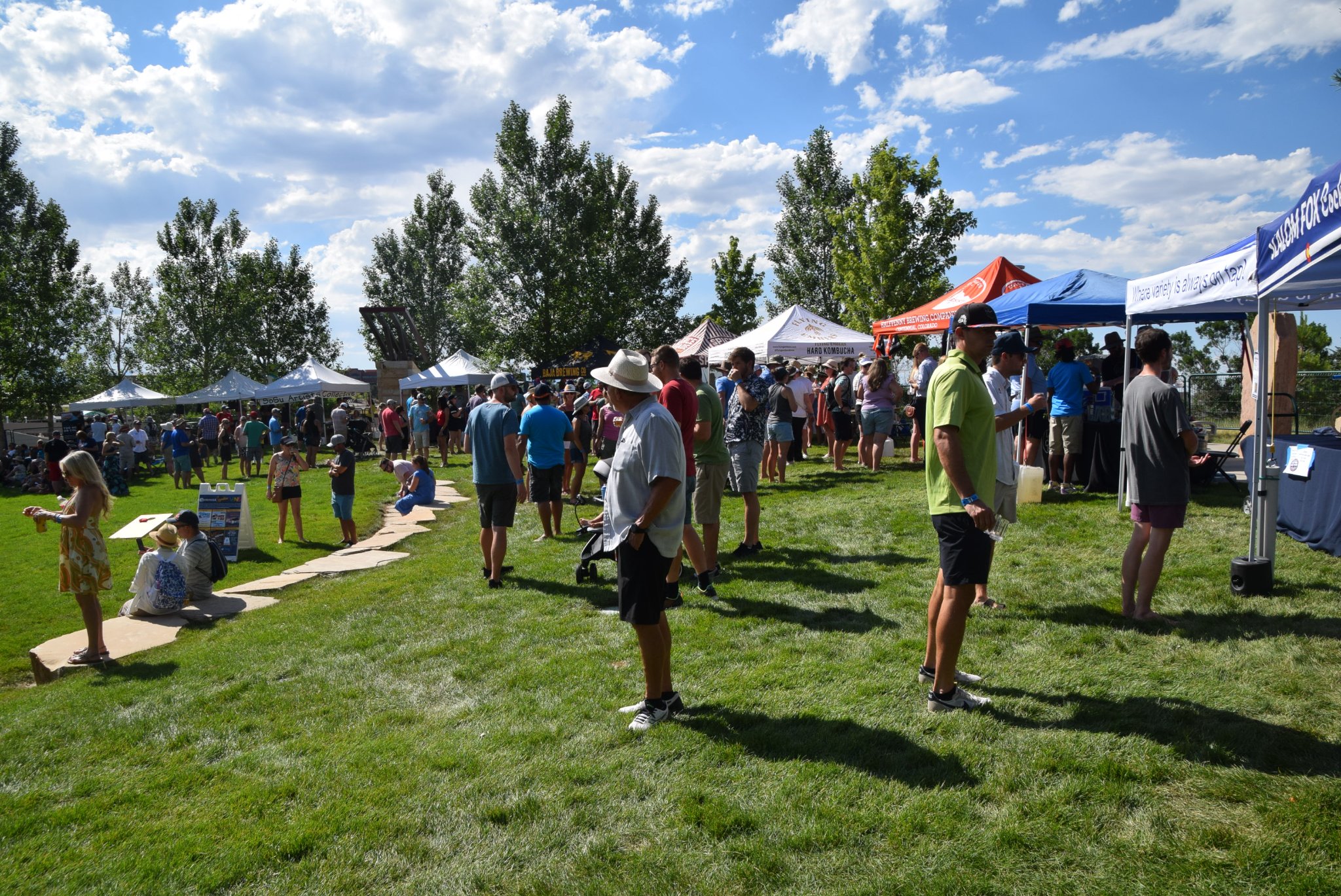 Crowds of people at beer and barbecue festival