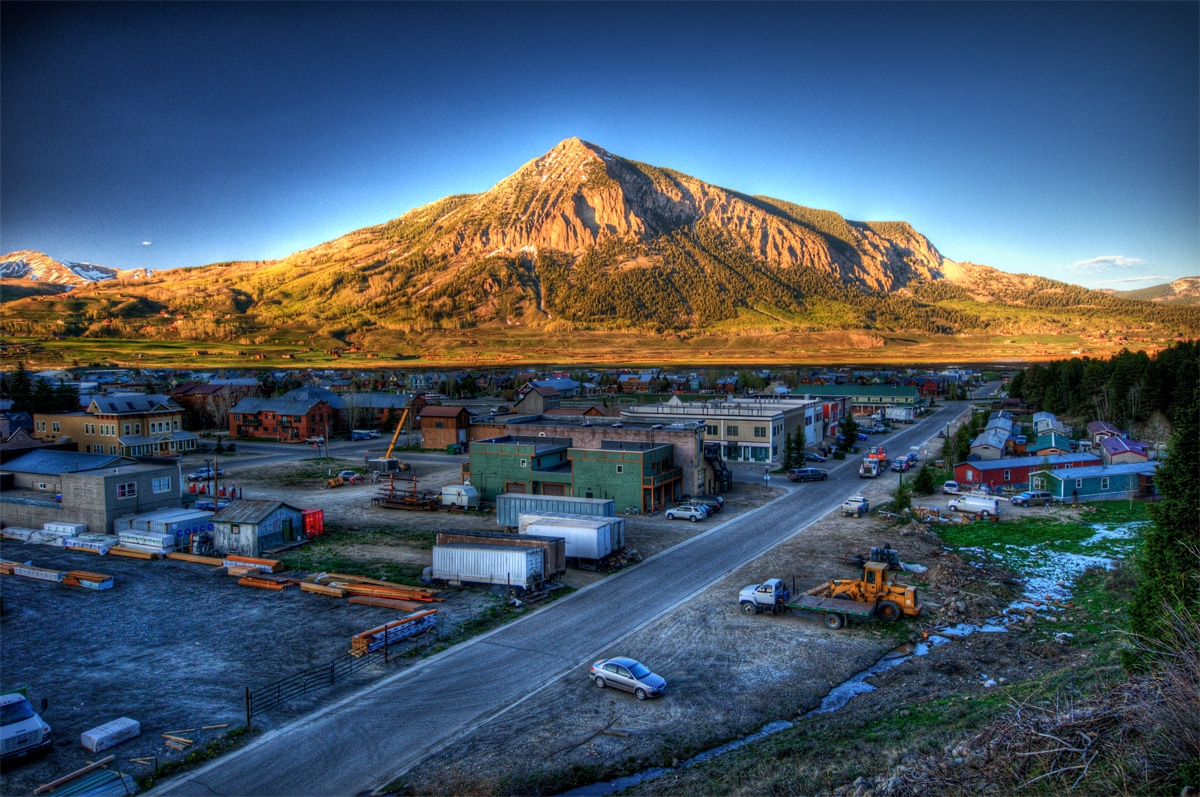 Sunset over Crested Mountain and Old Town