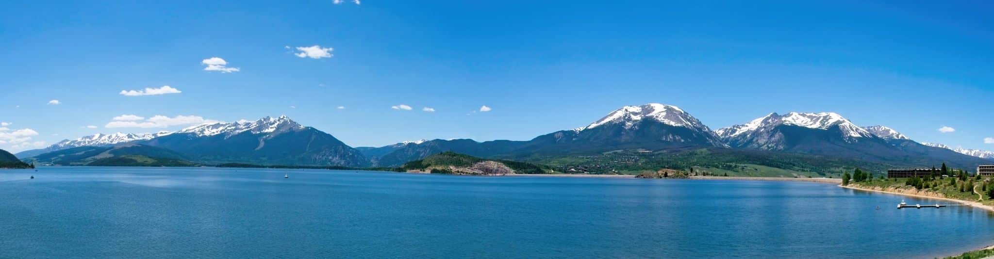 Panorama of Lake Dillon Colorado in summer