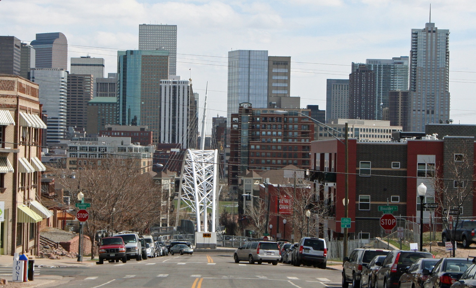 Bridge and Downtown Denver View from the Highlands, Denver, Colorado