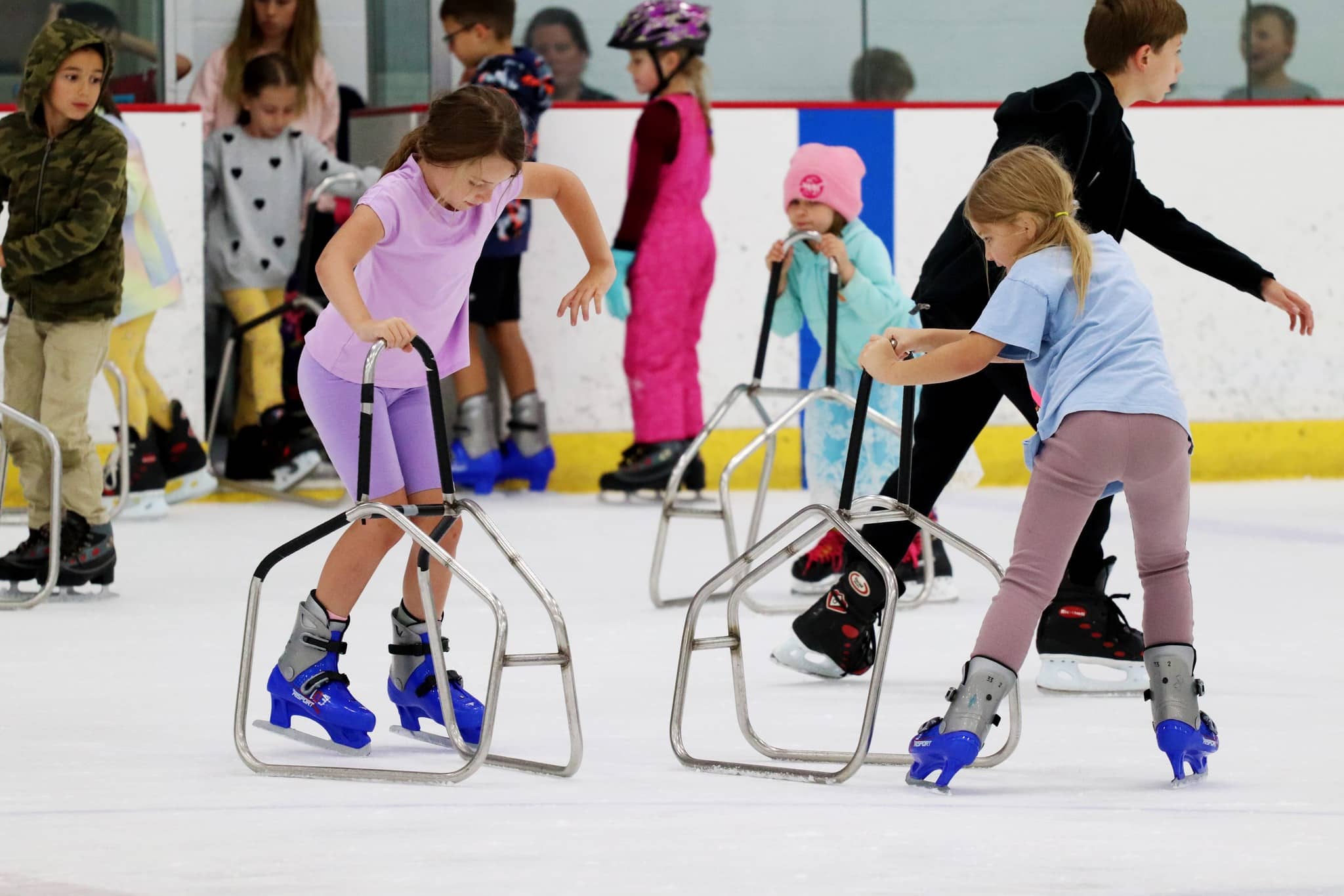 Kids ice skating