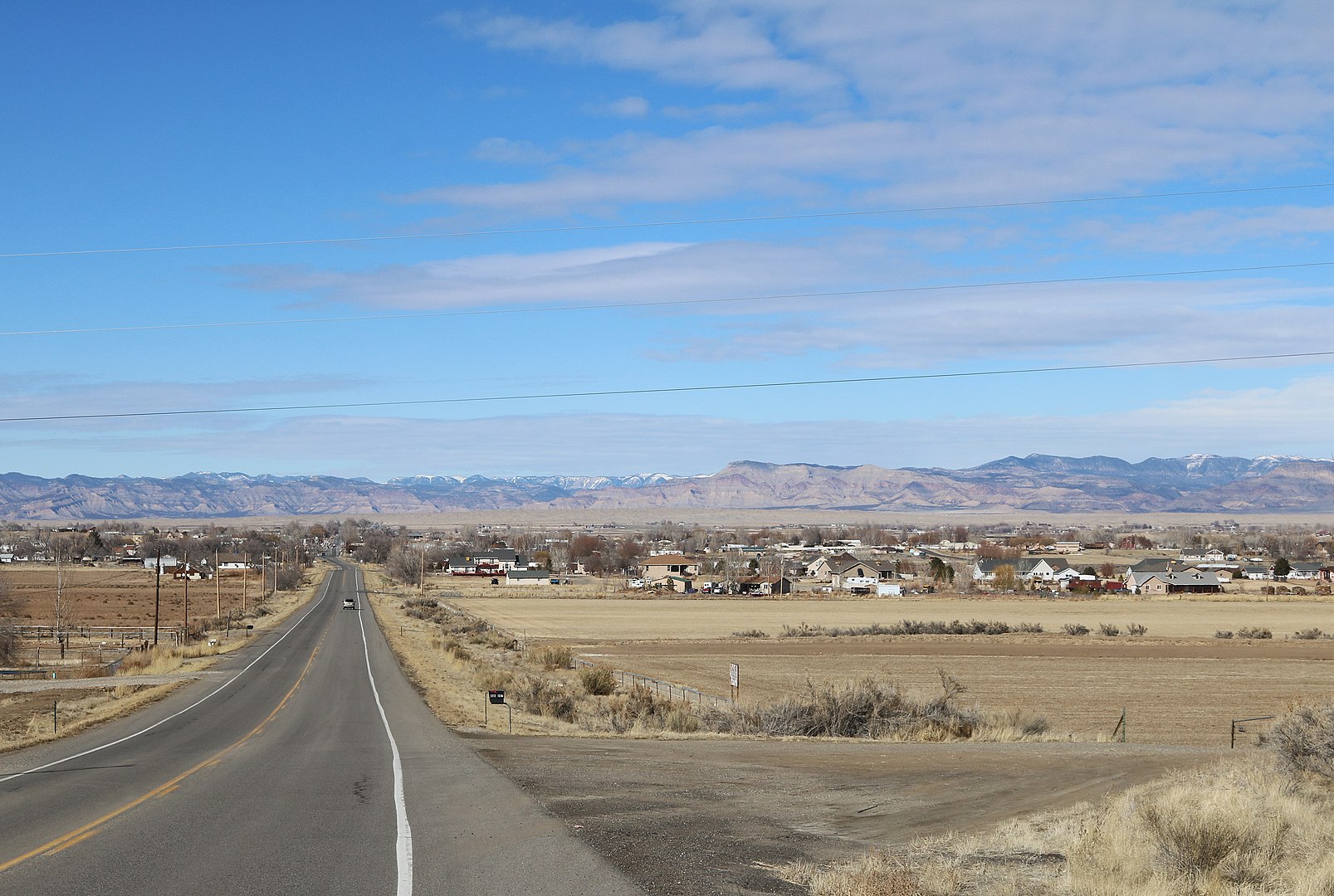 View of town from the highway