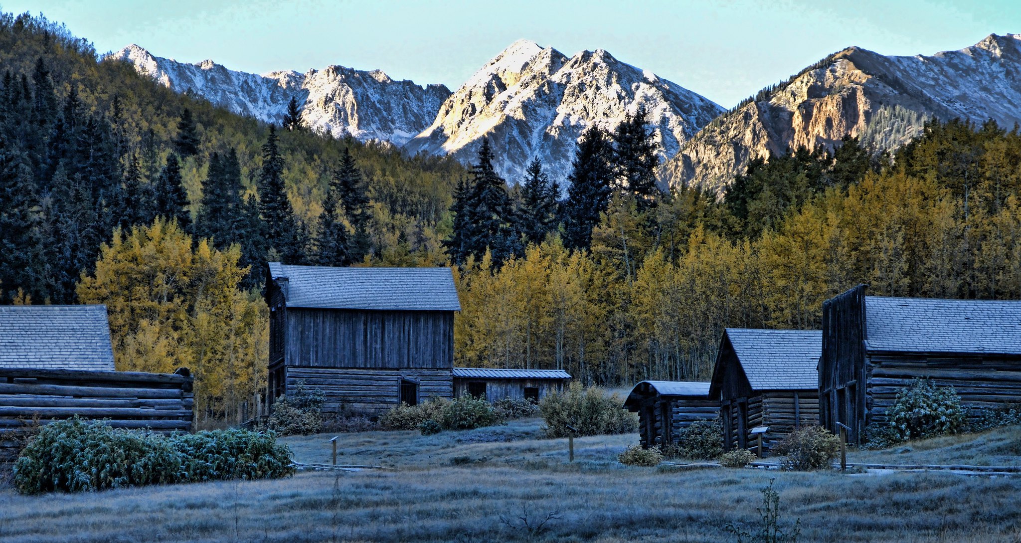 Ghost town with fall colors