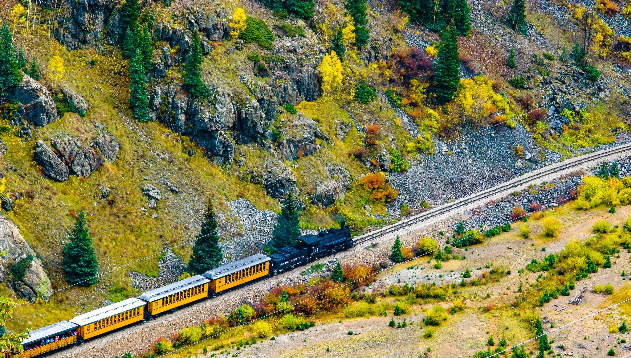 Aerial view of train