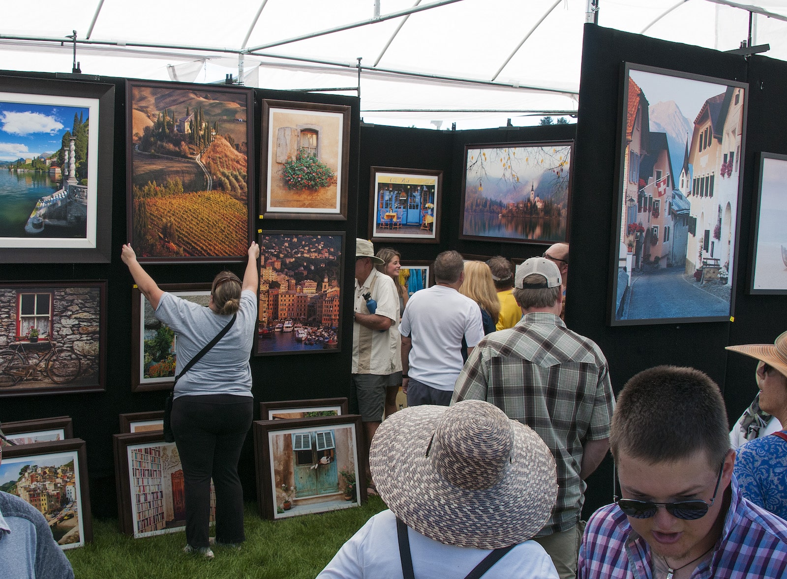 Image of some of the paintings at the Affordable Arts Fest in Littleton, Colorado