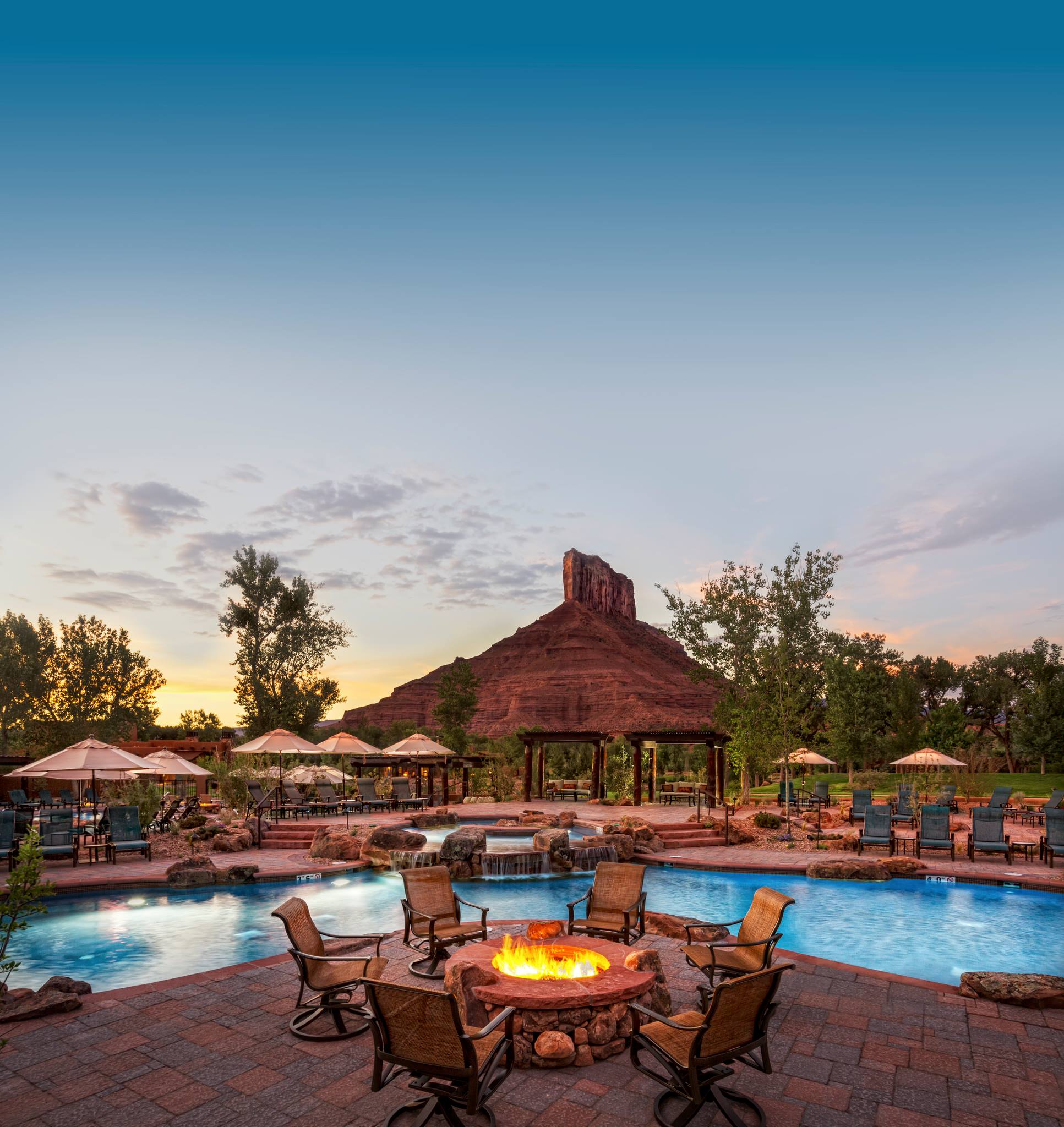 Outdoor pool at a luxury resort