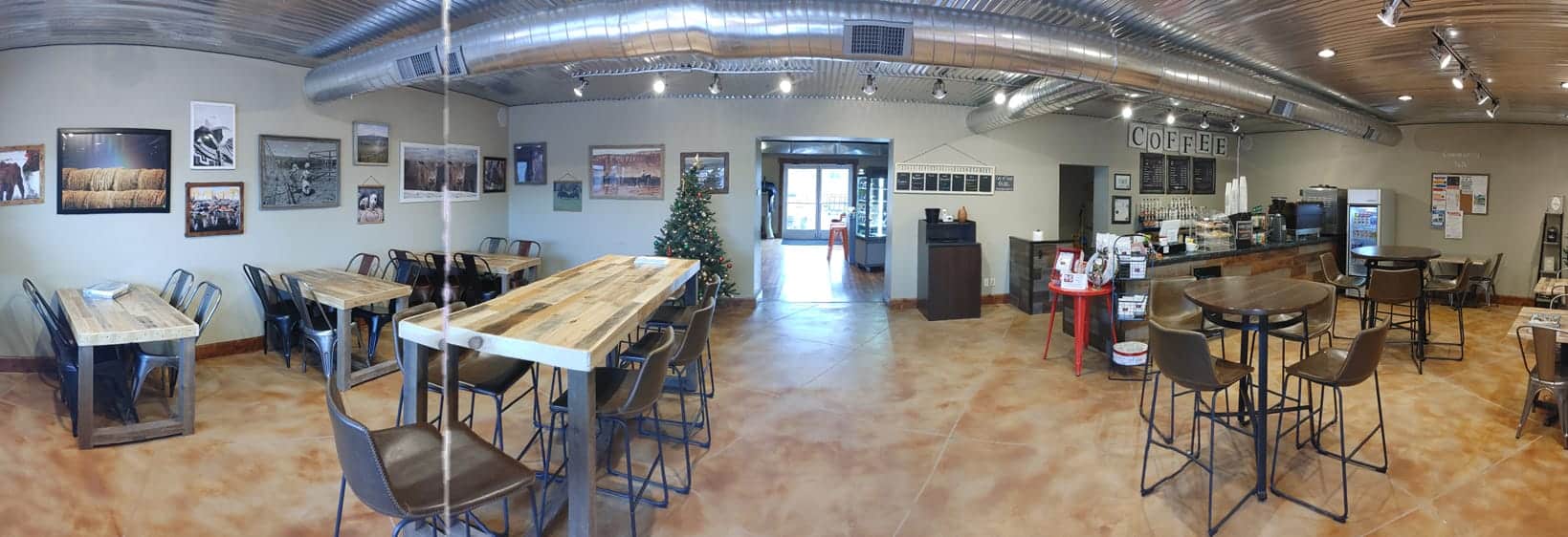 Panorama of inside of coffee shop