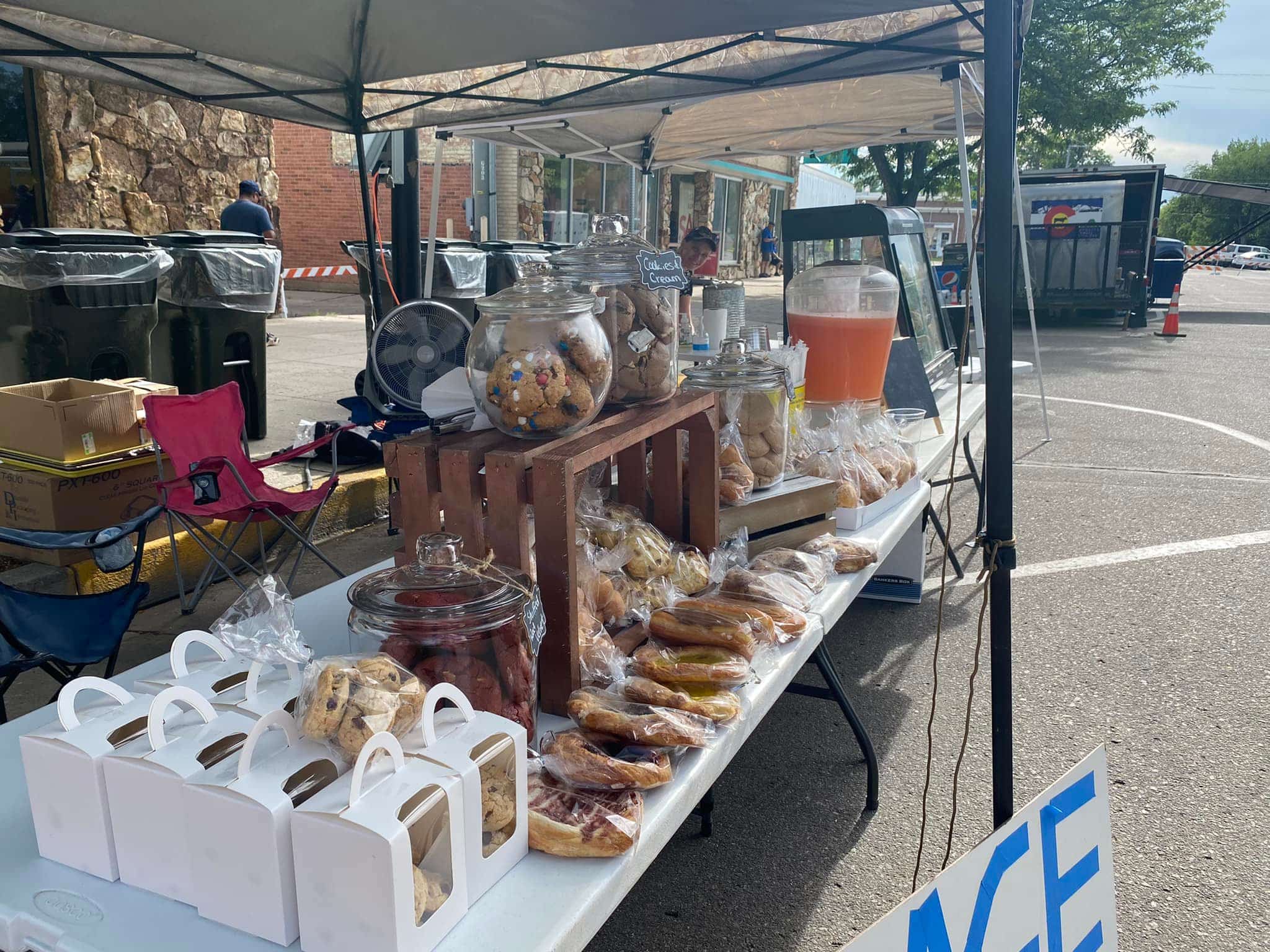 Bakery booth at a farmer's market