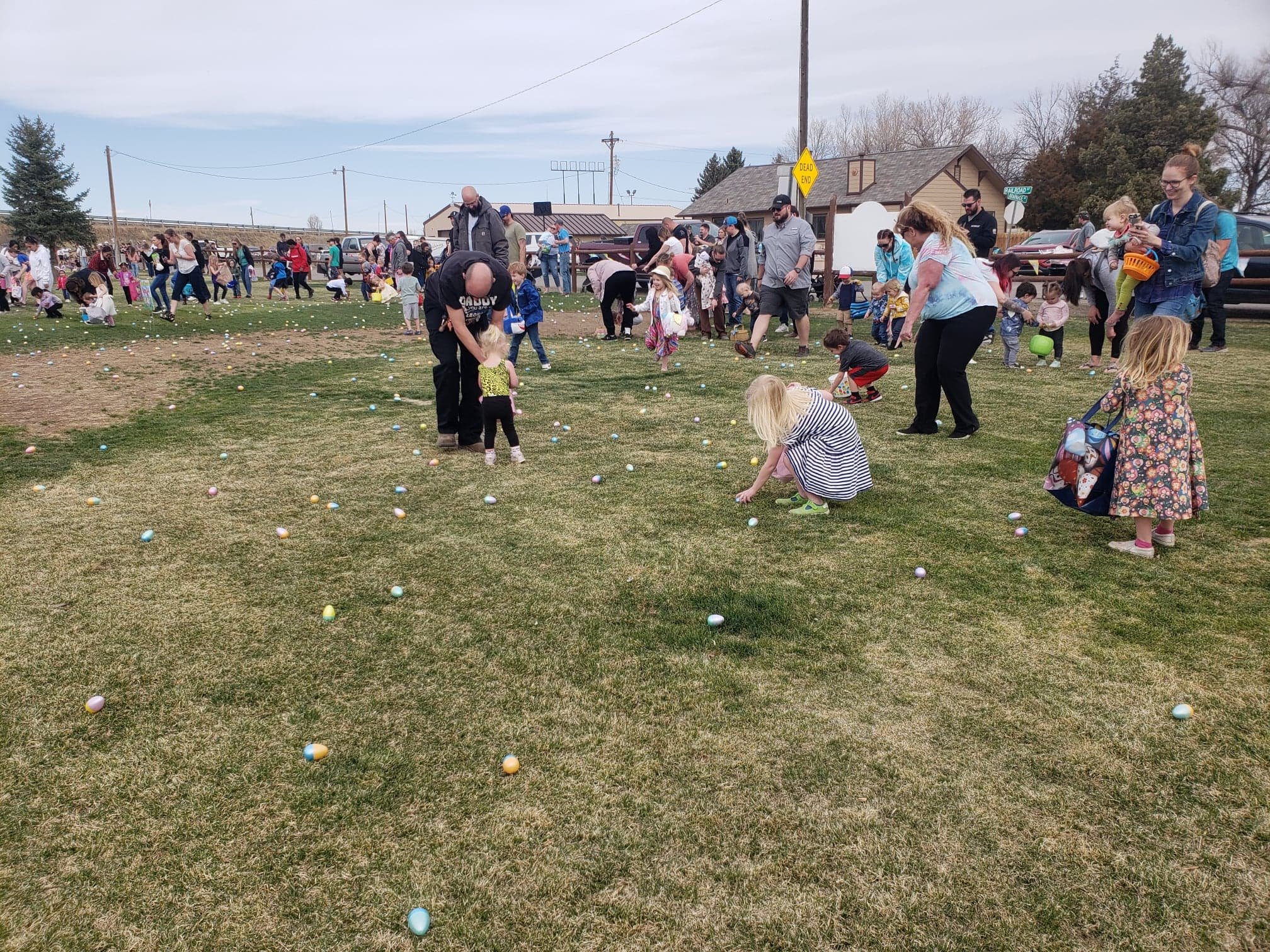 Kids at easter egg hunt