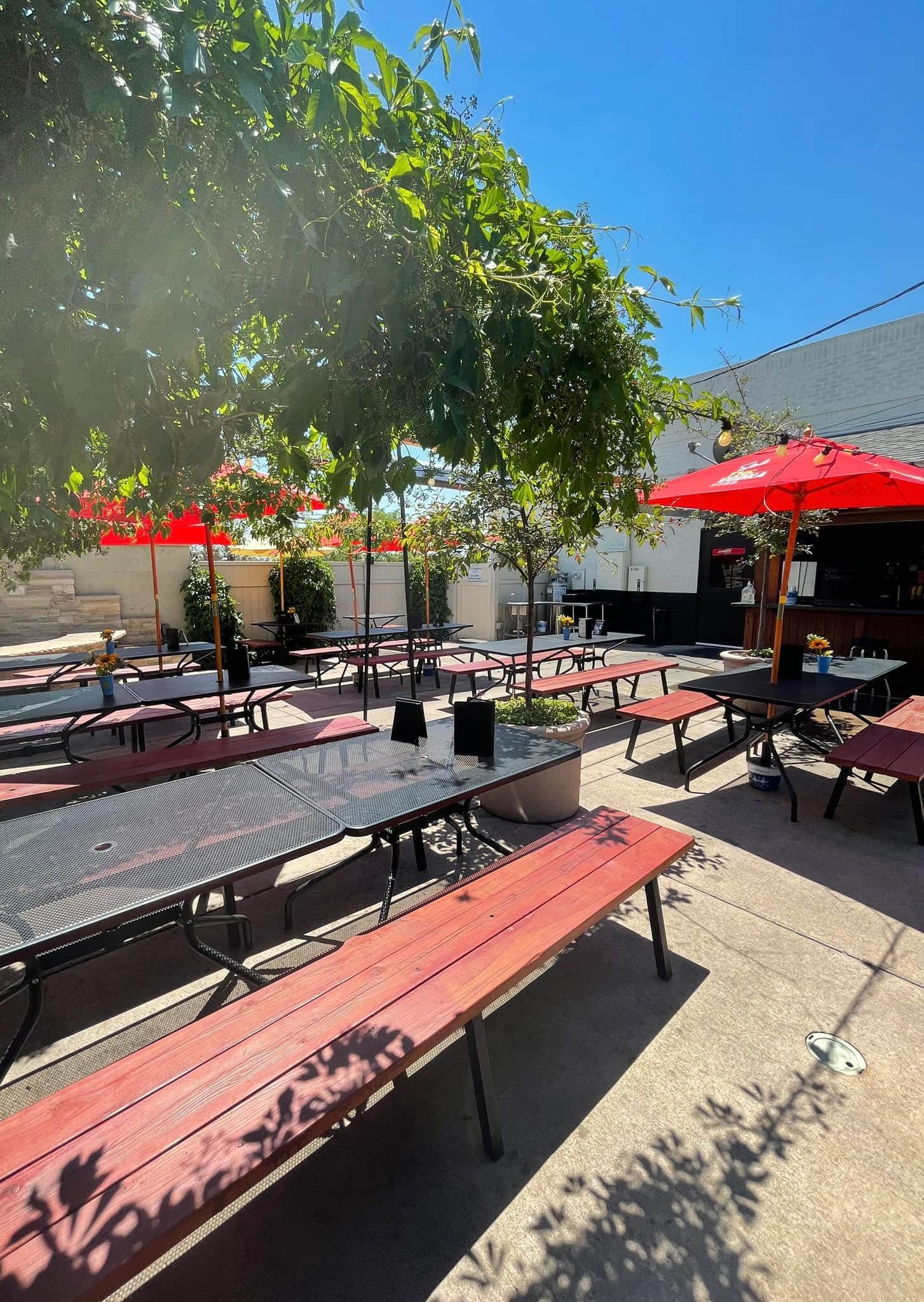 Outdoor patio at a local restaurant