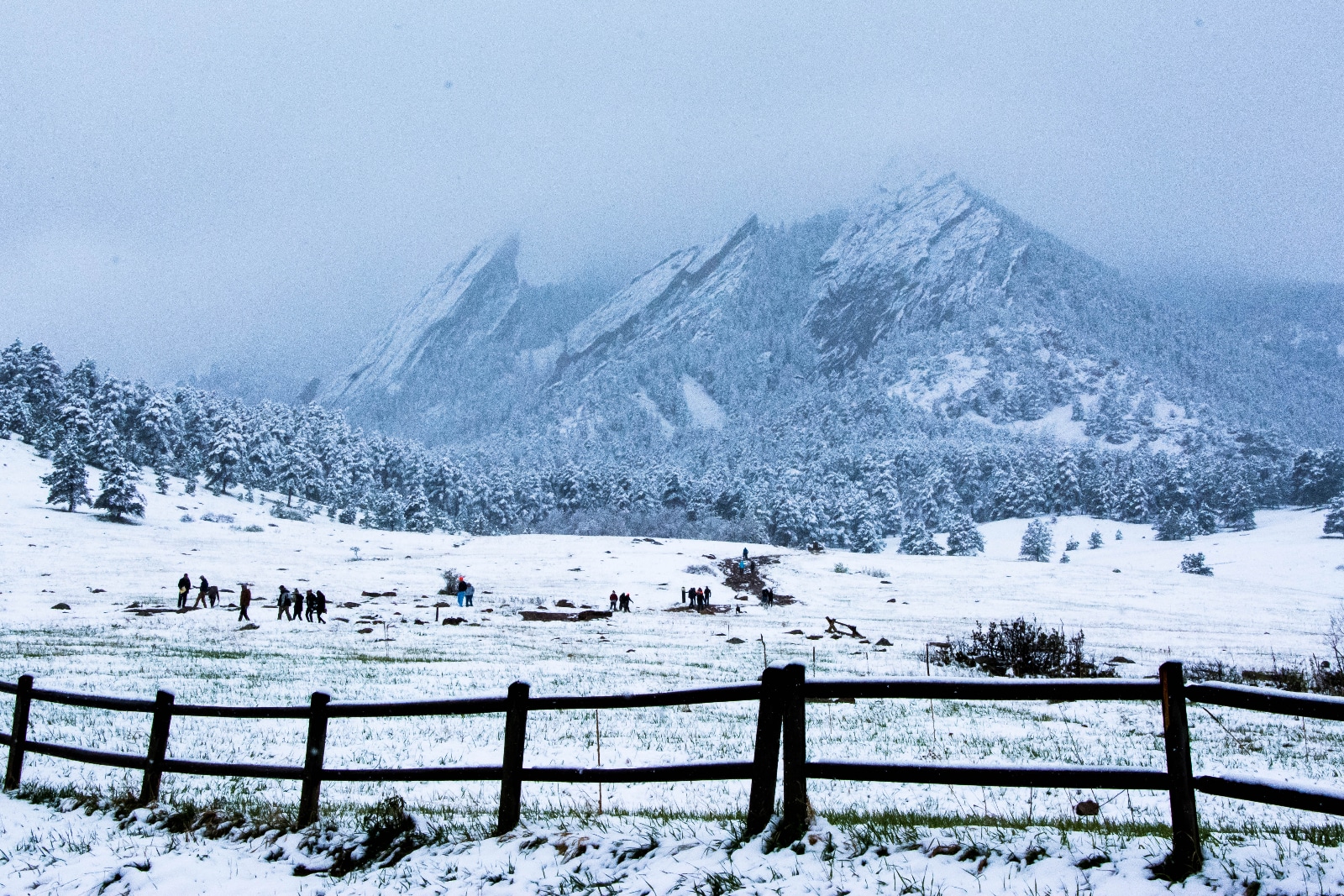 Winter, Snowy Flatirons, Boulder, Colorado