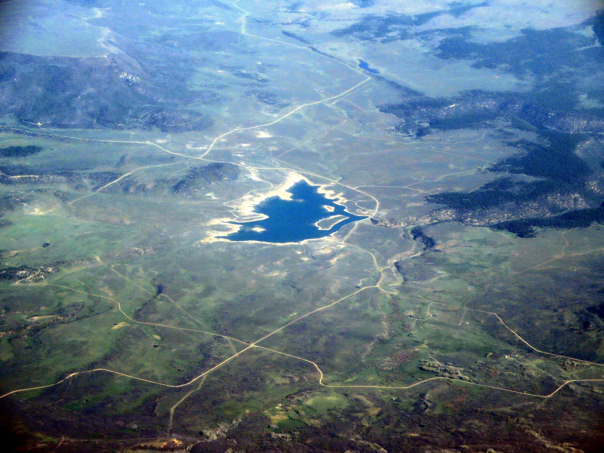 Aerial view of a lake