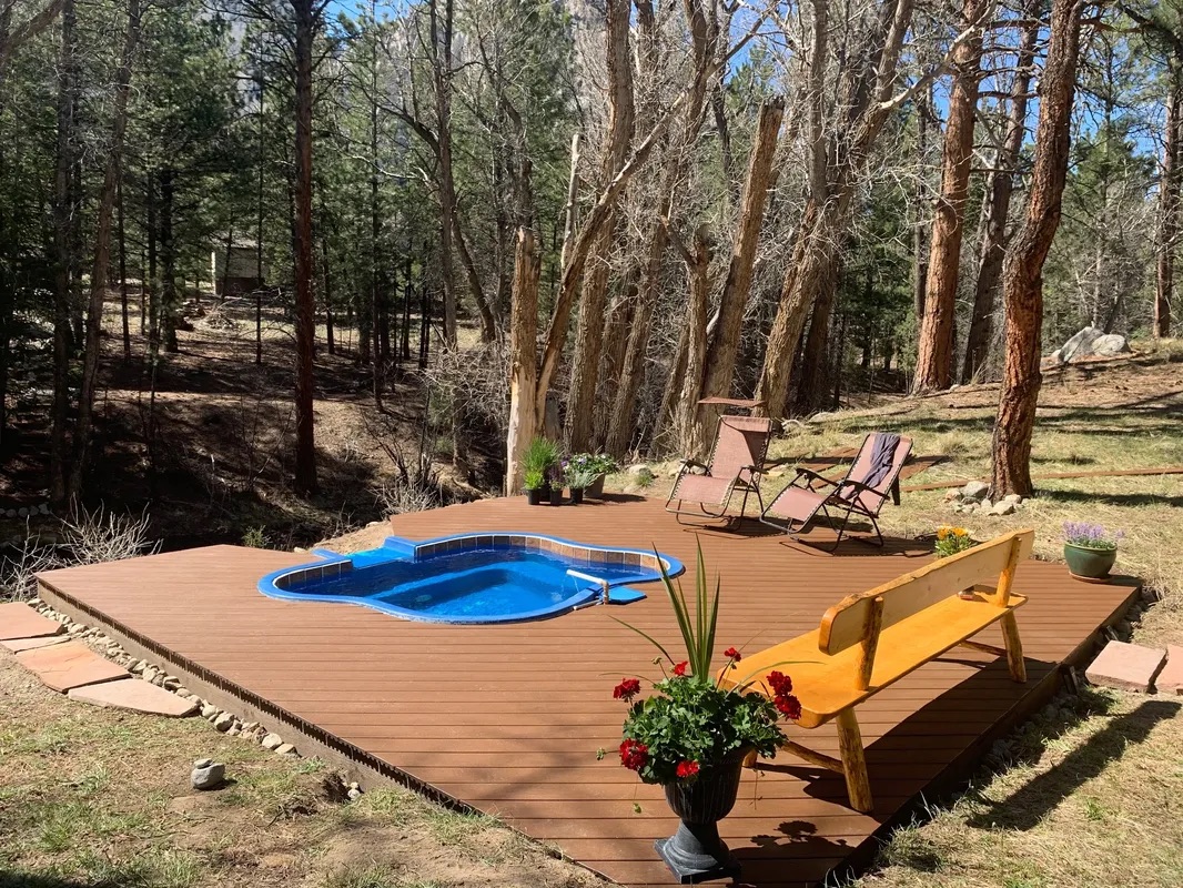 Private hot tub at Aquq Hot Spring Nathrop CO