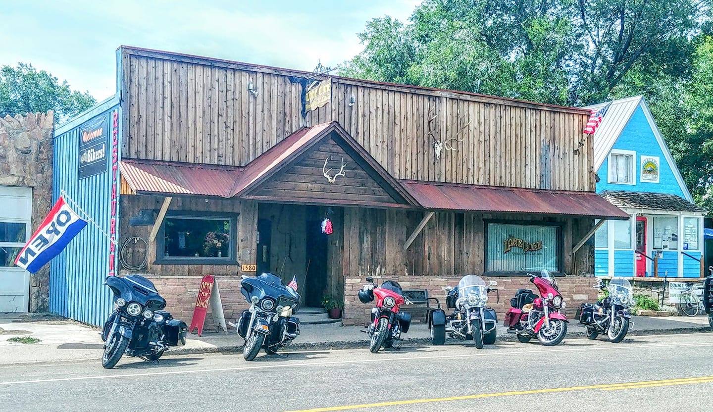 Front of small town saloon restaurant