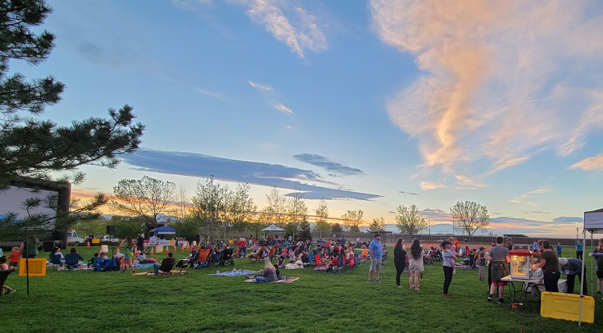 Outdoor movie showing