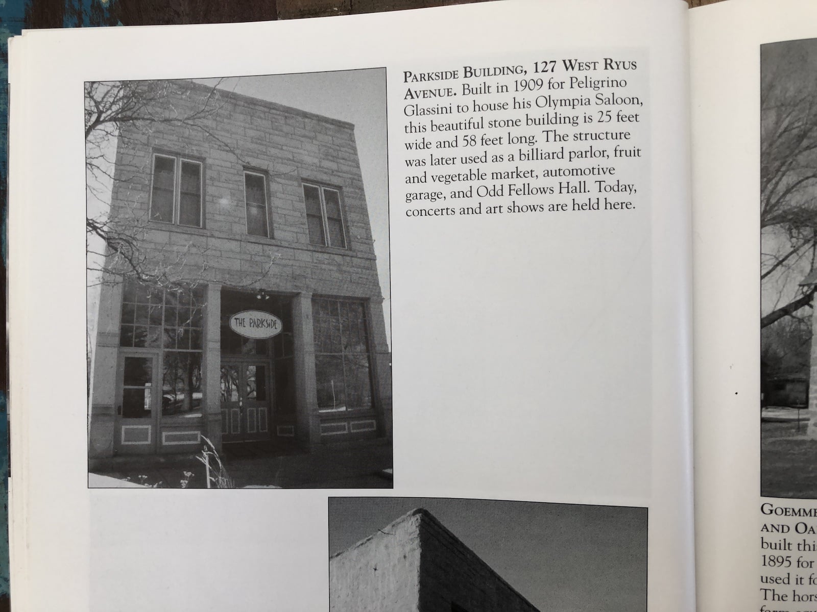 Parkside Building Historic Book Caption La Veta CO