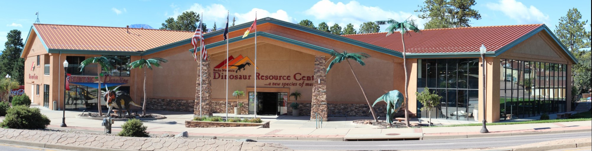 Front of the Rocky Mountain Dinosaur Resource Center building