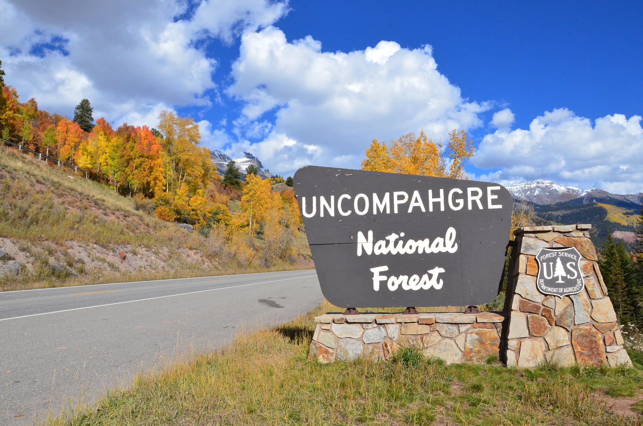 Entrance sign to Uncompahgre National Forest