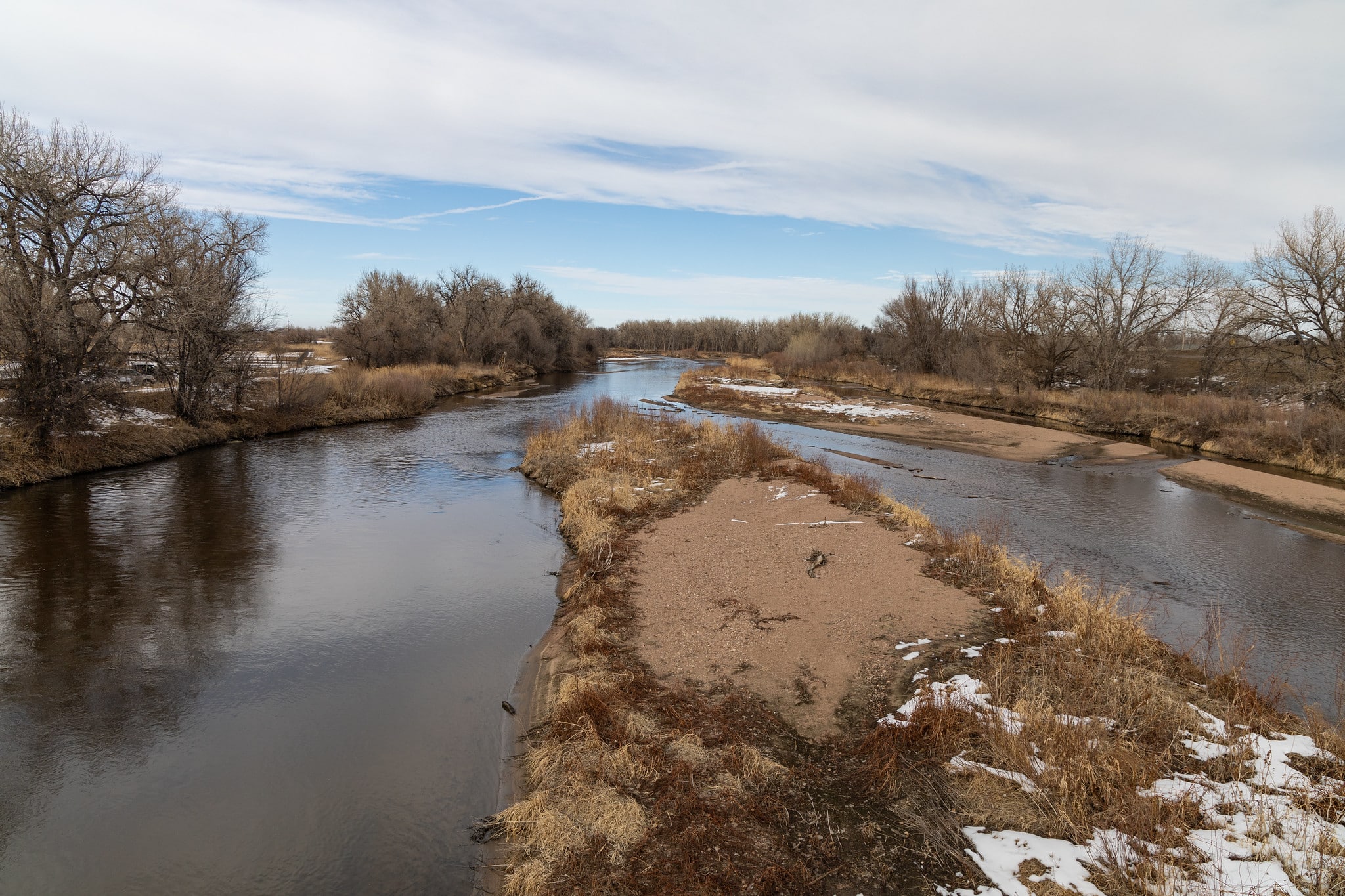 River flowing on a winter day