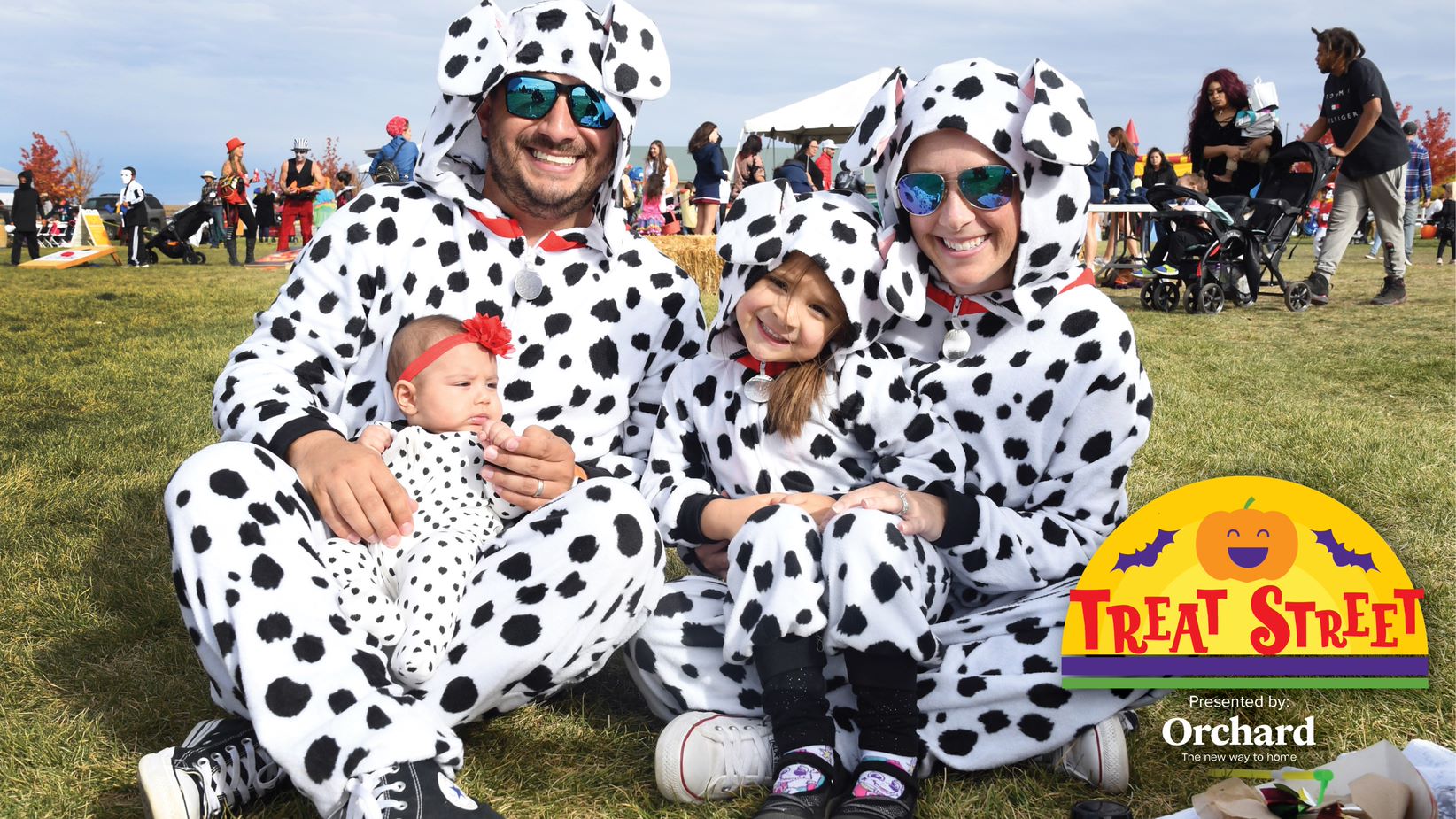  in cow costumes at Treat Street Aurora CO