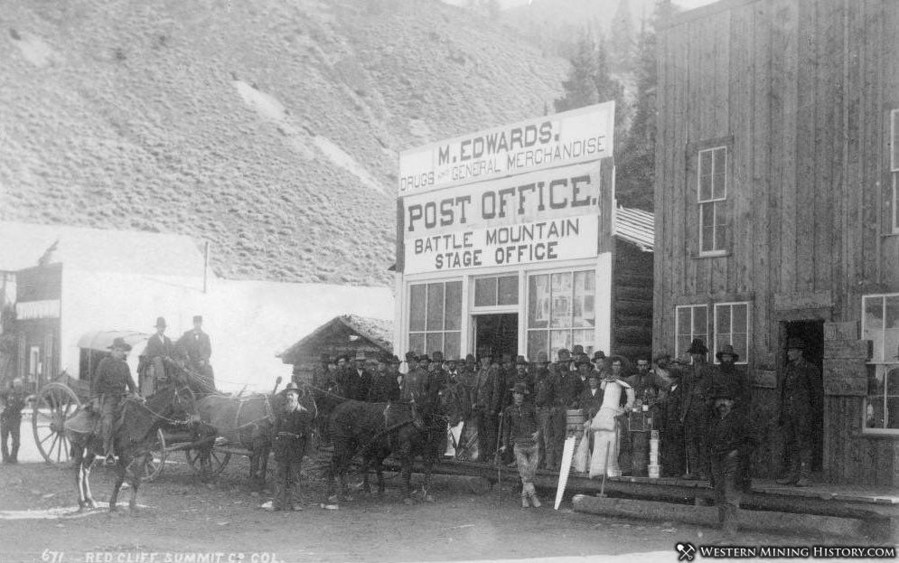 Black and white photo of historic post office