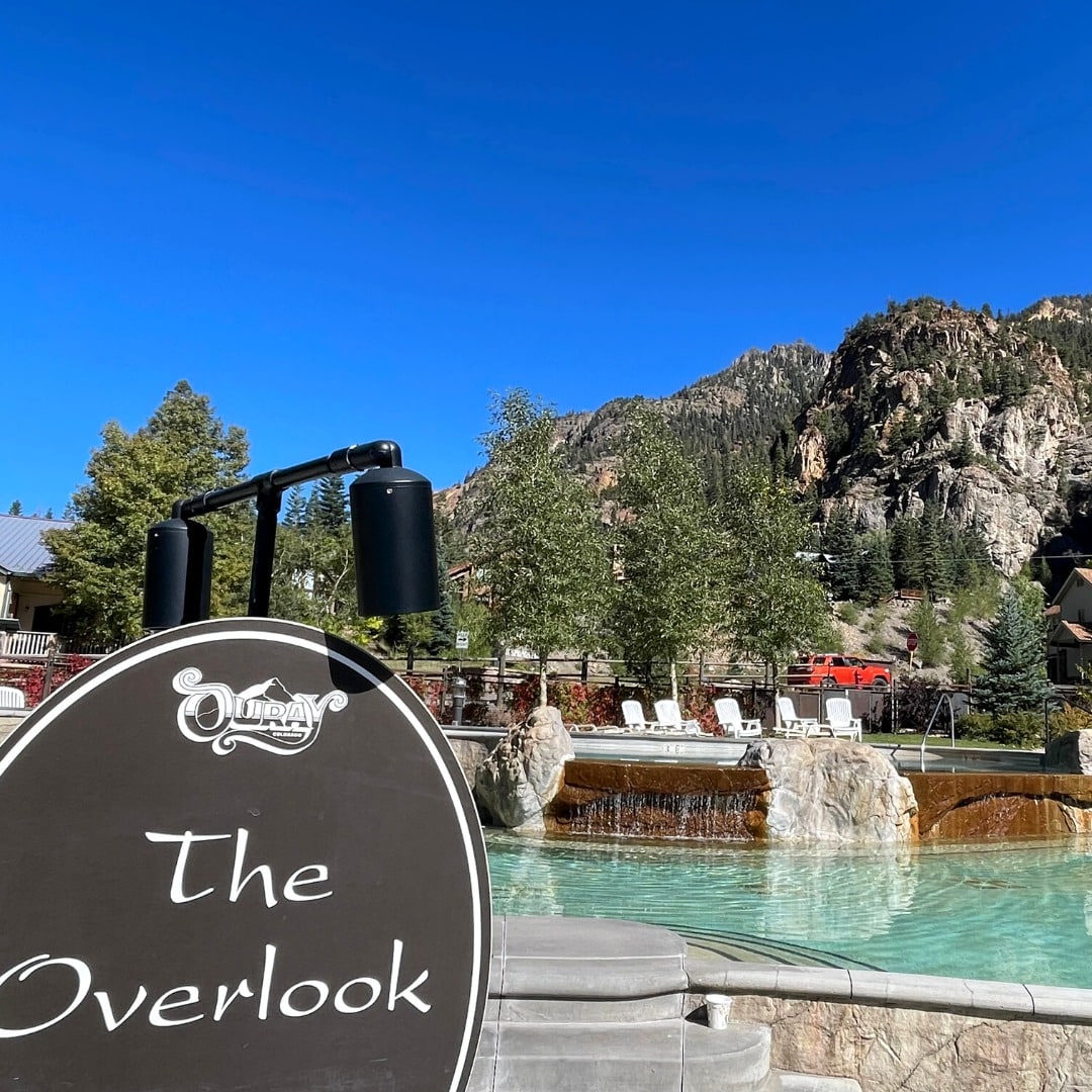 Sign for The Overlook pool at Ouray Hot Springs