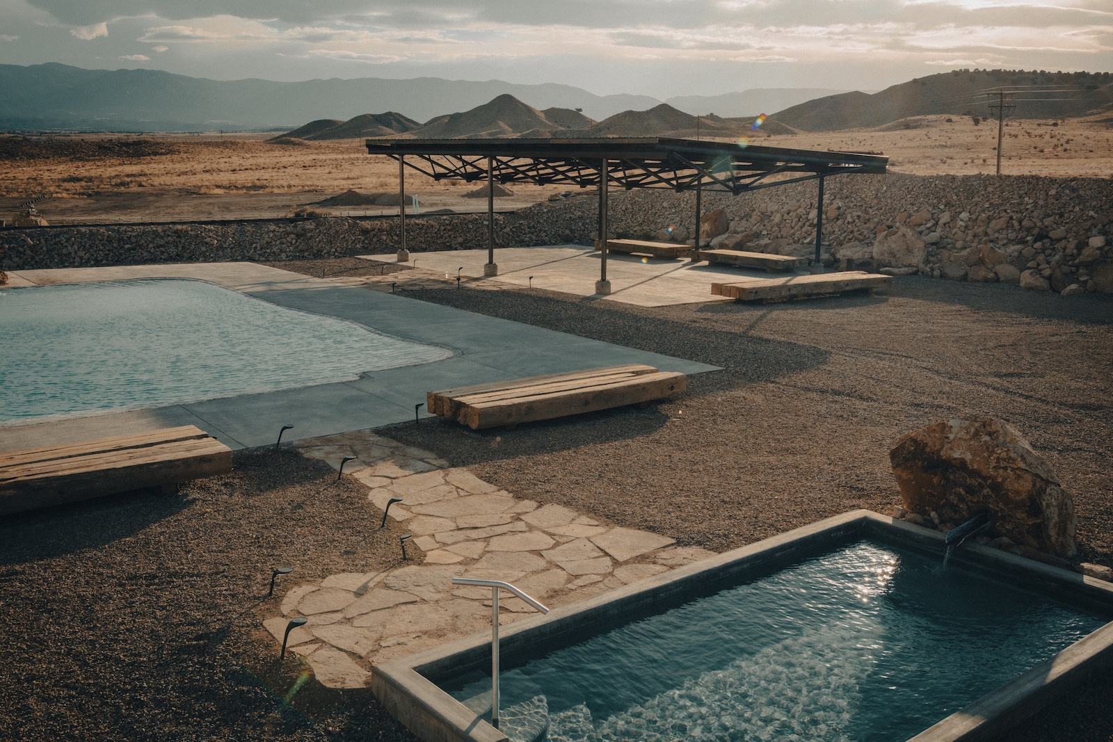 Overlooking the pools at Desert Reef hot Springs Colorado