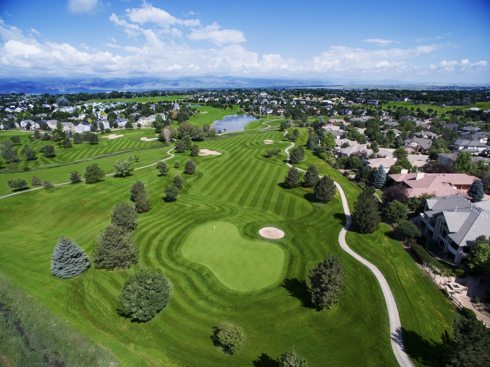 Aerial view of a golf course