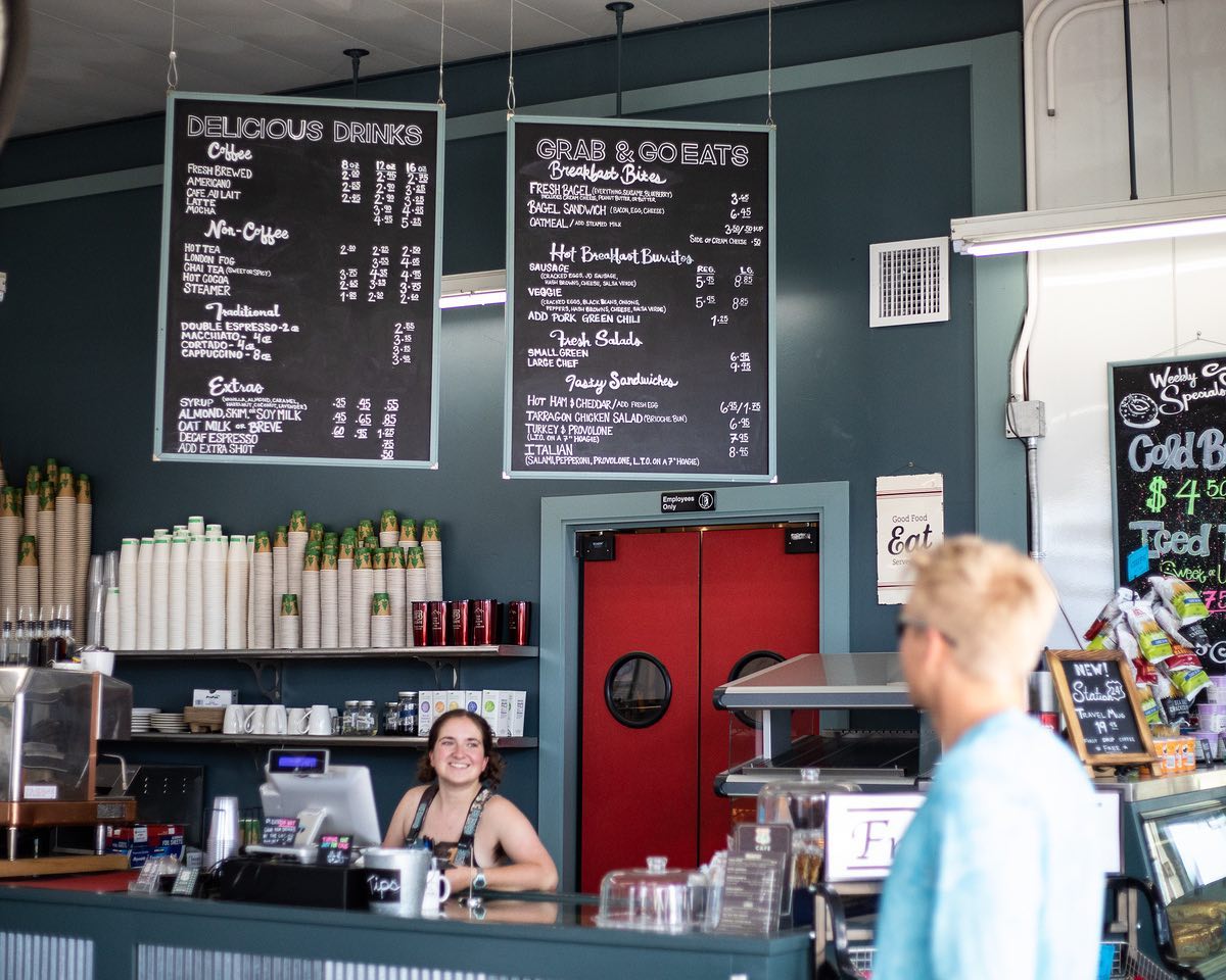 Ordering counter at a local coffee shop