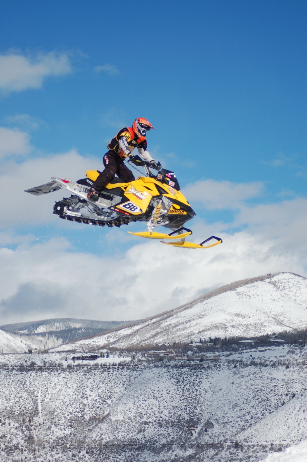 Snowmobile in the air at the Winter X Games Aspen CO