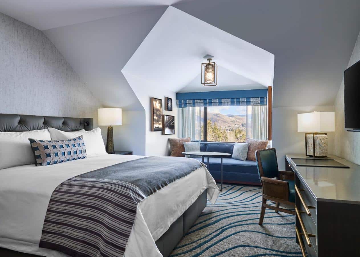 Hotel room with king bed at Grand Hyatt Vail, Colorado