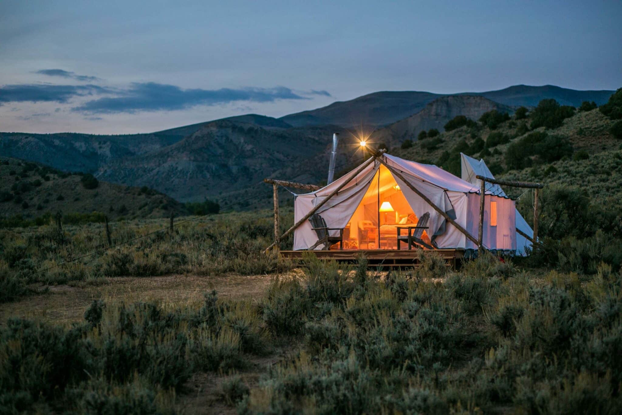 Glamping tent on a ranch